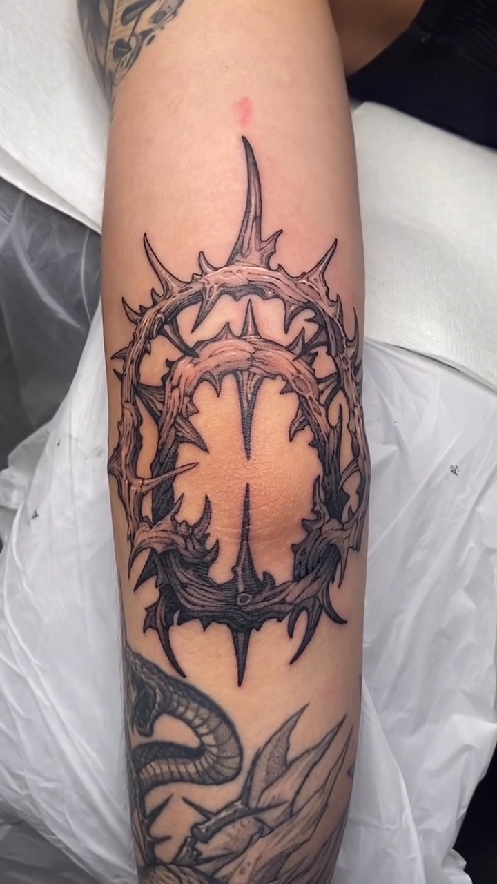 Tattoo by @apso_tattoo — dark_realism, black_and_grey