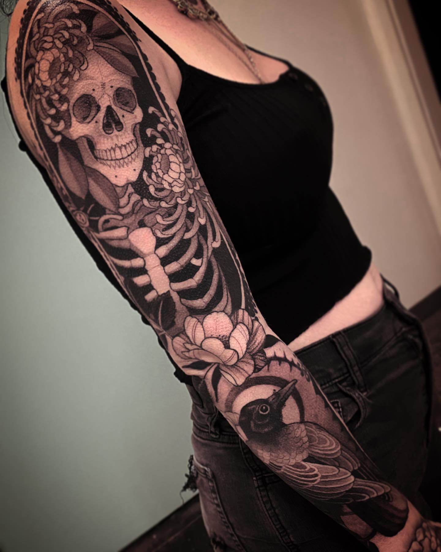 Tattoo by @n.dickinson — black_and_grey, realism