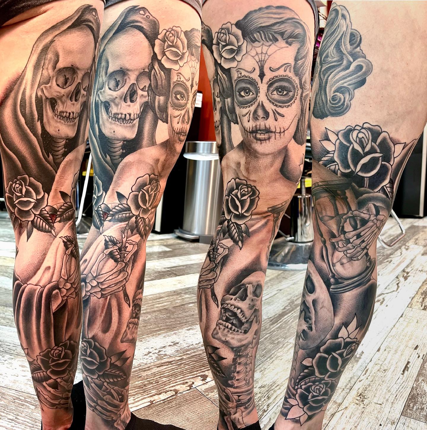 Tattoo by @mikeatidwell — black_and_grey, realism
