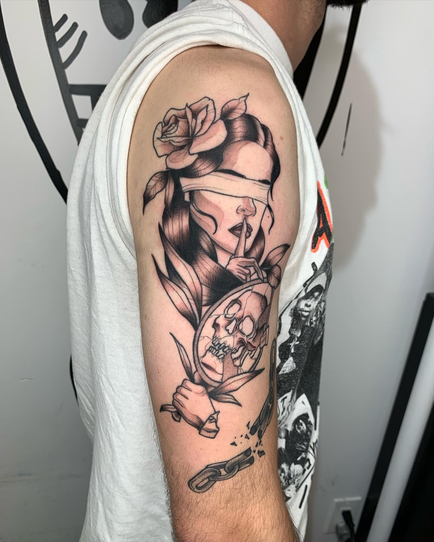 Tattoo by @lvl40lich — realism, black_and_grey