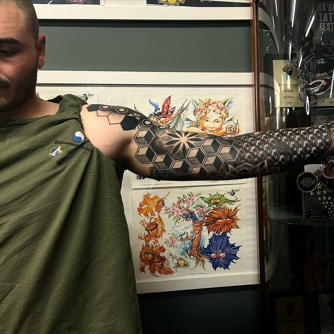 Tattoo by @jackiespillane — geometric, blackwork