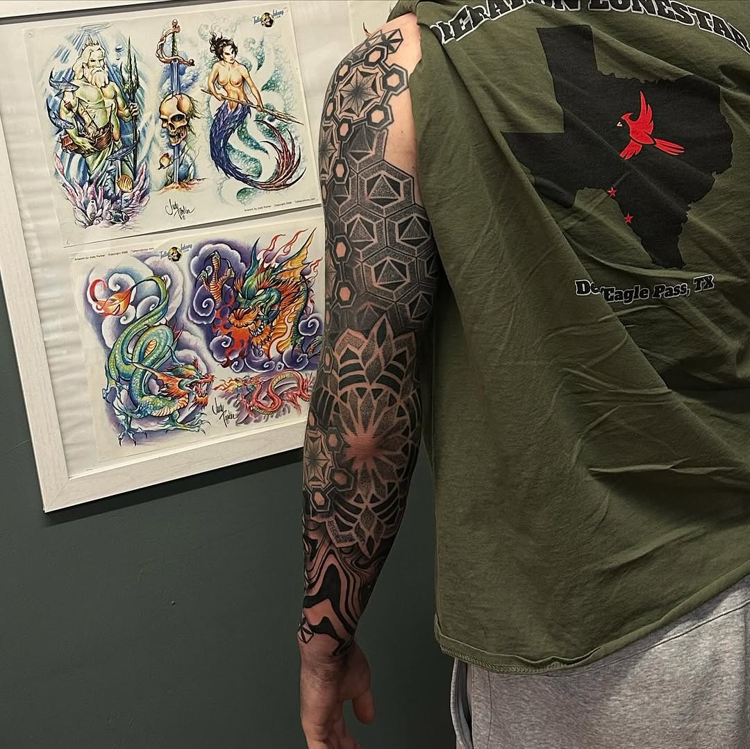 Tattoo by @jackiespillane — geometric, dotwork
