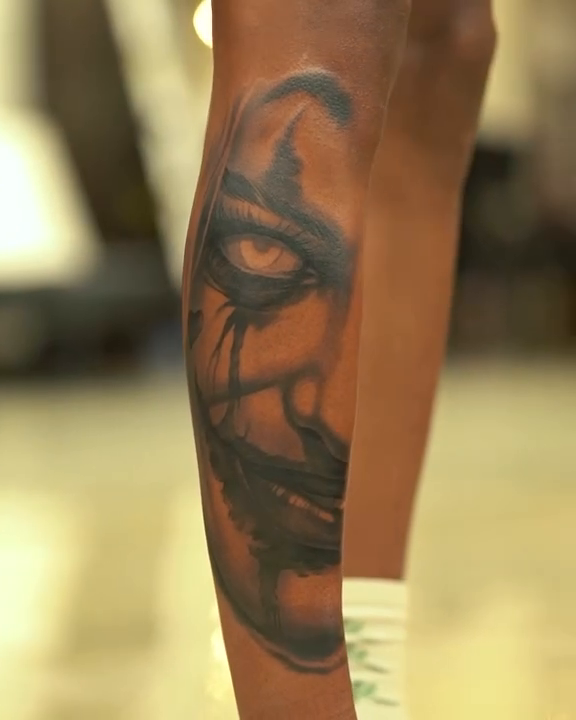 Face realism tattoo by Anthony Michaels, Tucson, Arizona