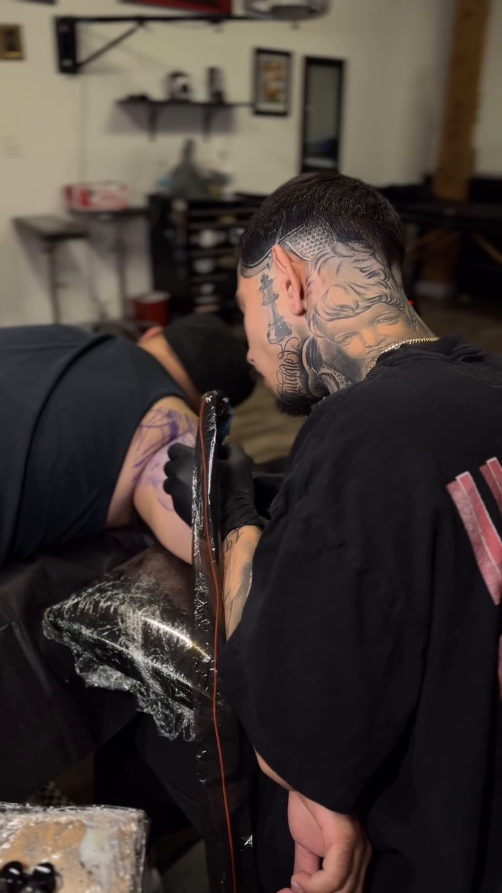 Tattoo by @12gtone — black_and_grey, realism