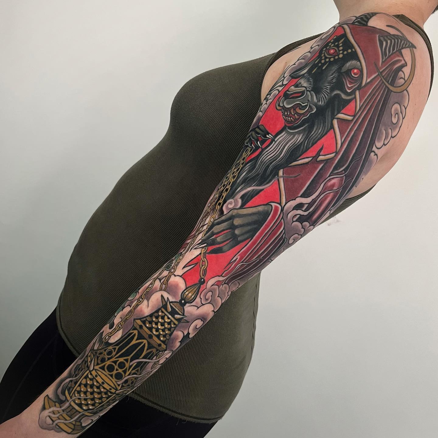 Tattoo by @saralewistattoo — american_traditional, dark_realism