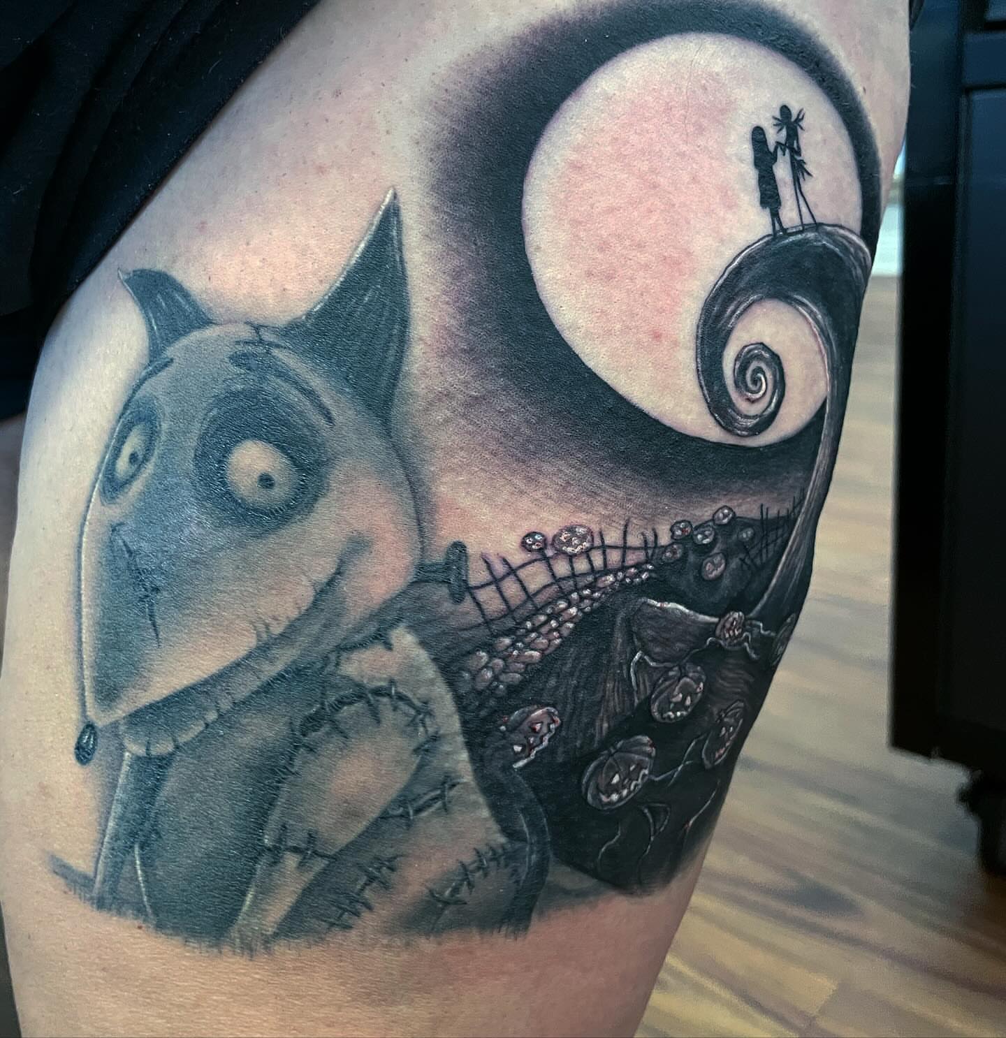 Tattoo by @shesarudemisfit — dark_realism, black_and_grey