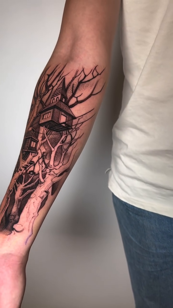Tattoo by @strokin_dark — dark_realism, black_and_grey