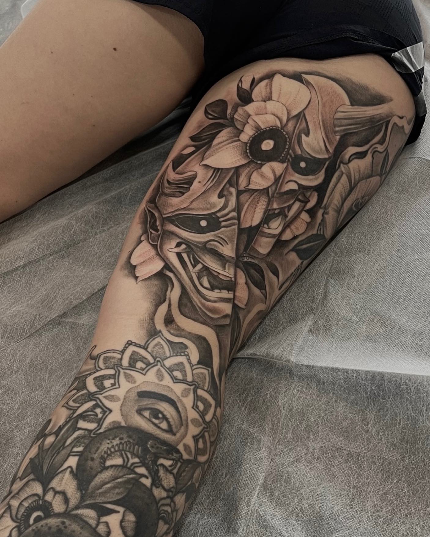 Tattoo by @morrisontattooer — black_and_grey, realism