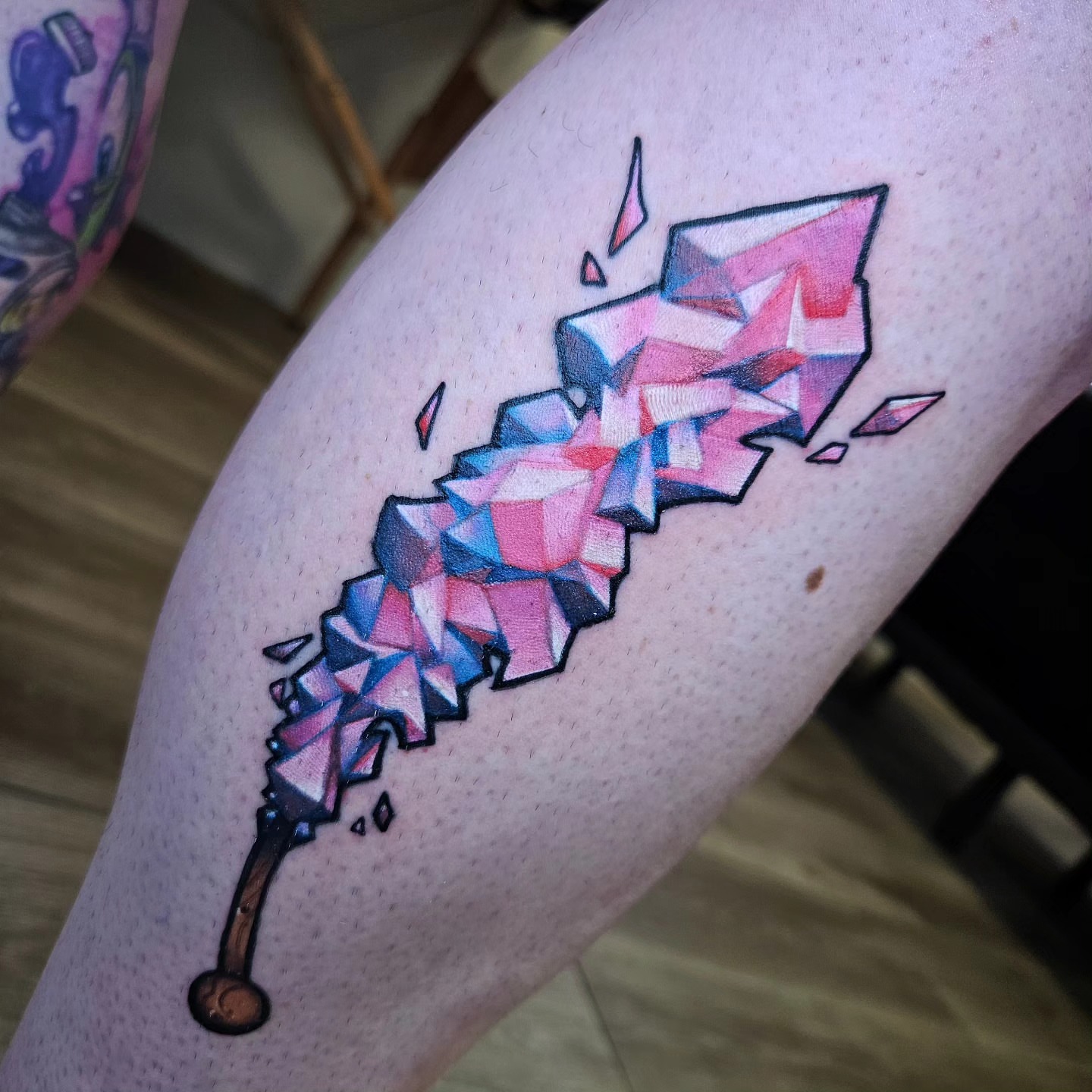 Geometric sword geometric tattoo on the forearm by Angell Tattoo Artist, Denver, Colorado