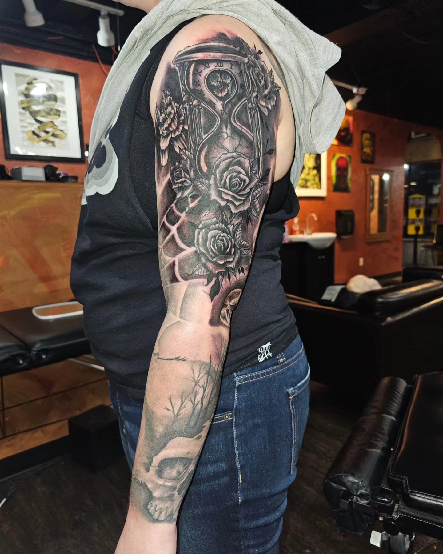 Tattoo by @fromthefiretattoo605 — black_and_grey, realism