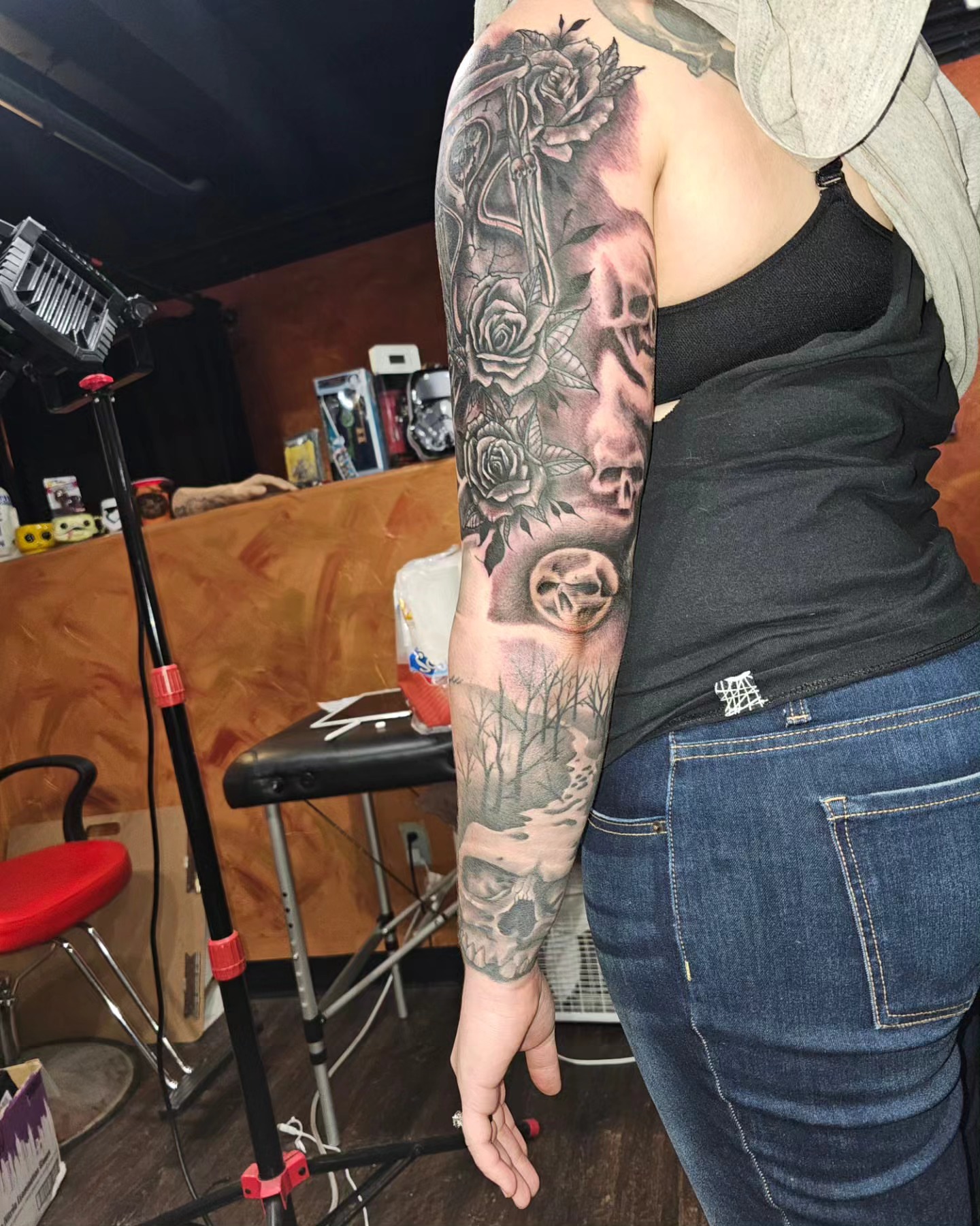 Tattoo by @fromthefiretattoo605 — black_and_grey, realism