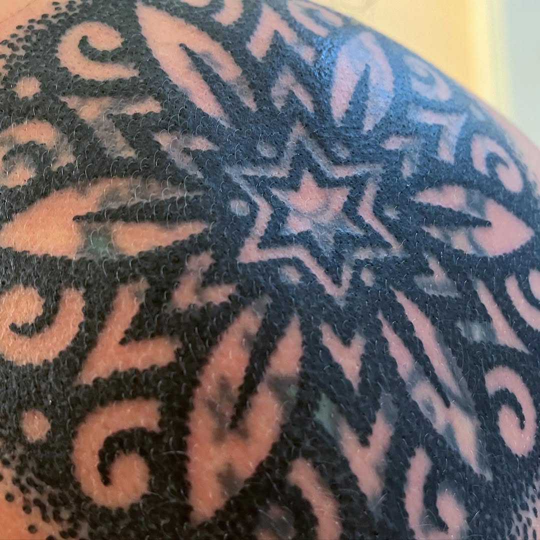 Tattoo by @f_u_z_z_z_z_ — blackwork, dotwork