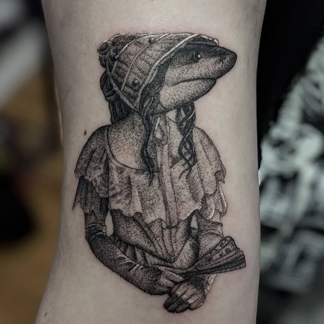 Tattoo by @worleytattoos — dotwork, realism