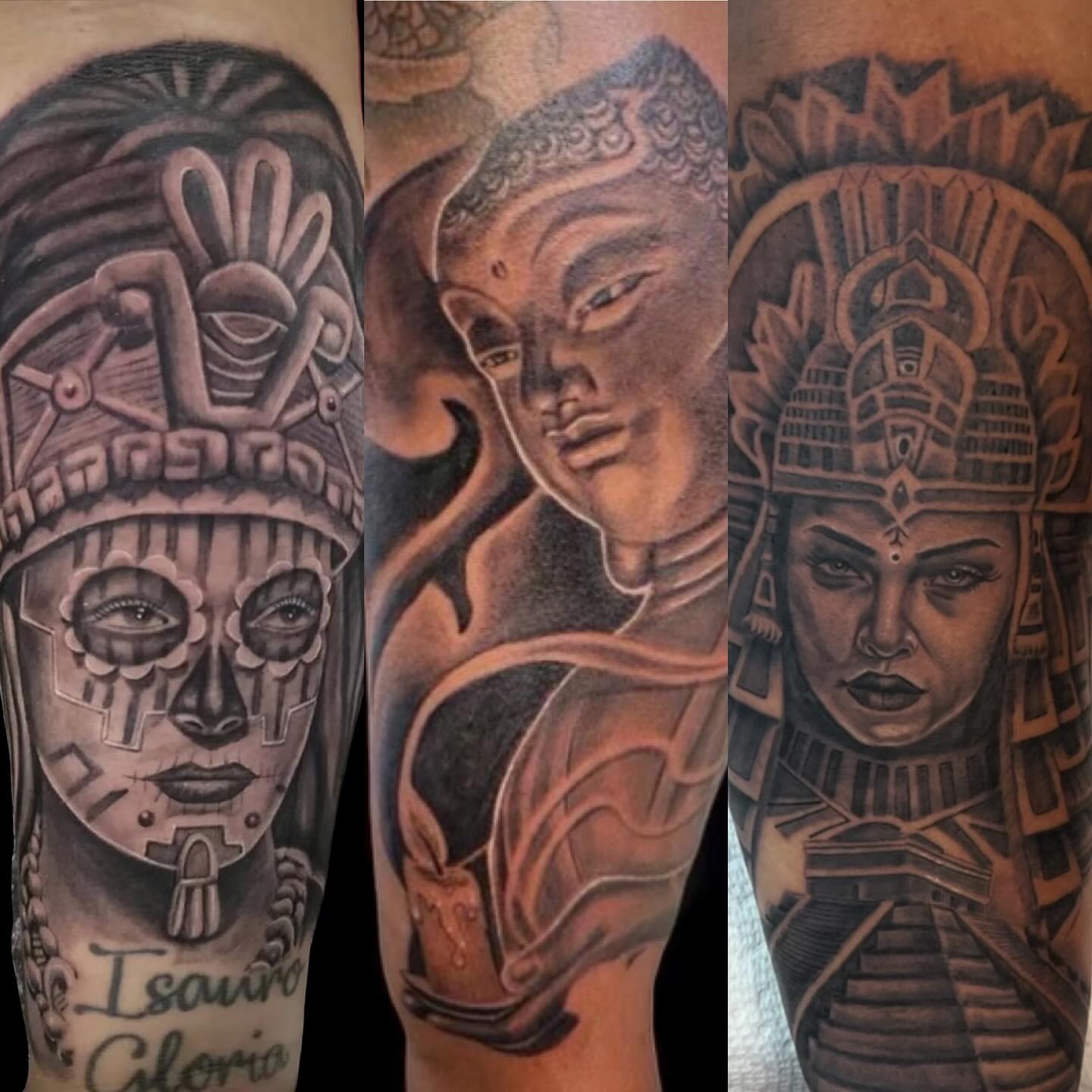 Tattoo by @tat2mushu — black_and_grey, realism