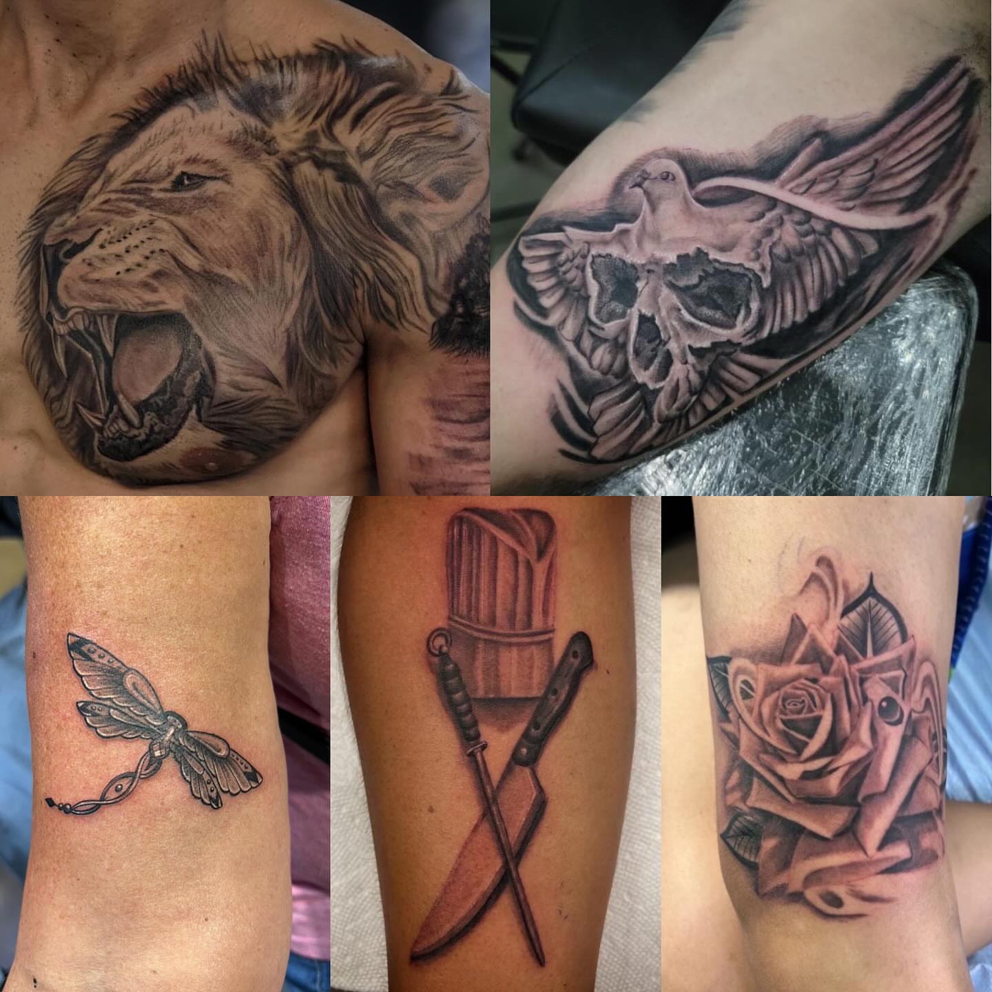 Tattoo by @tat2mushu — black_and_grey, realism
