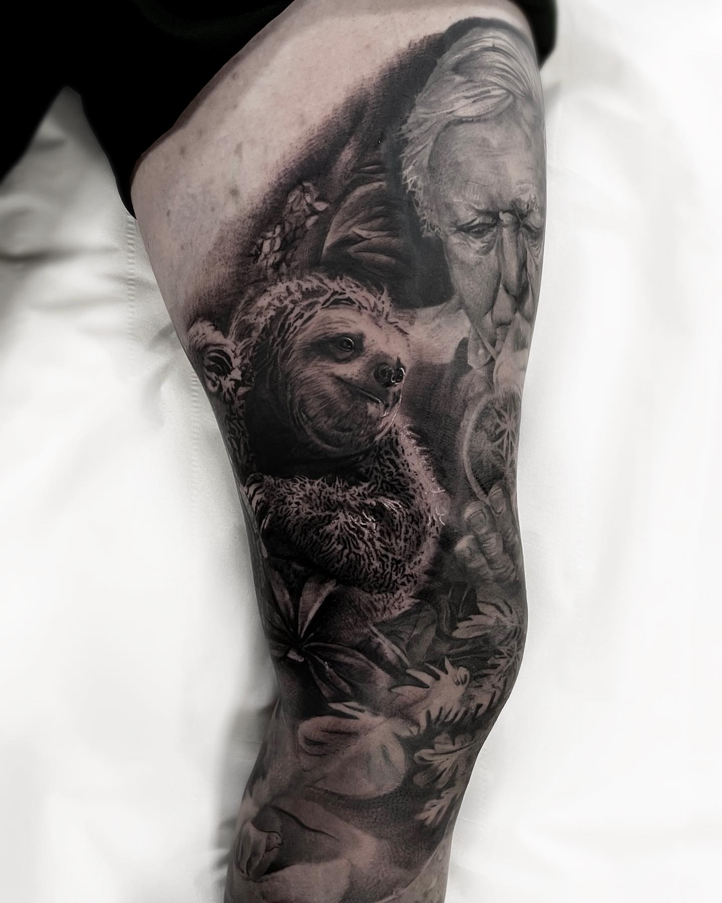Tattoo by @robdansontattoo — realism, black_and_grey