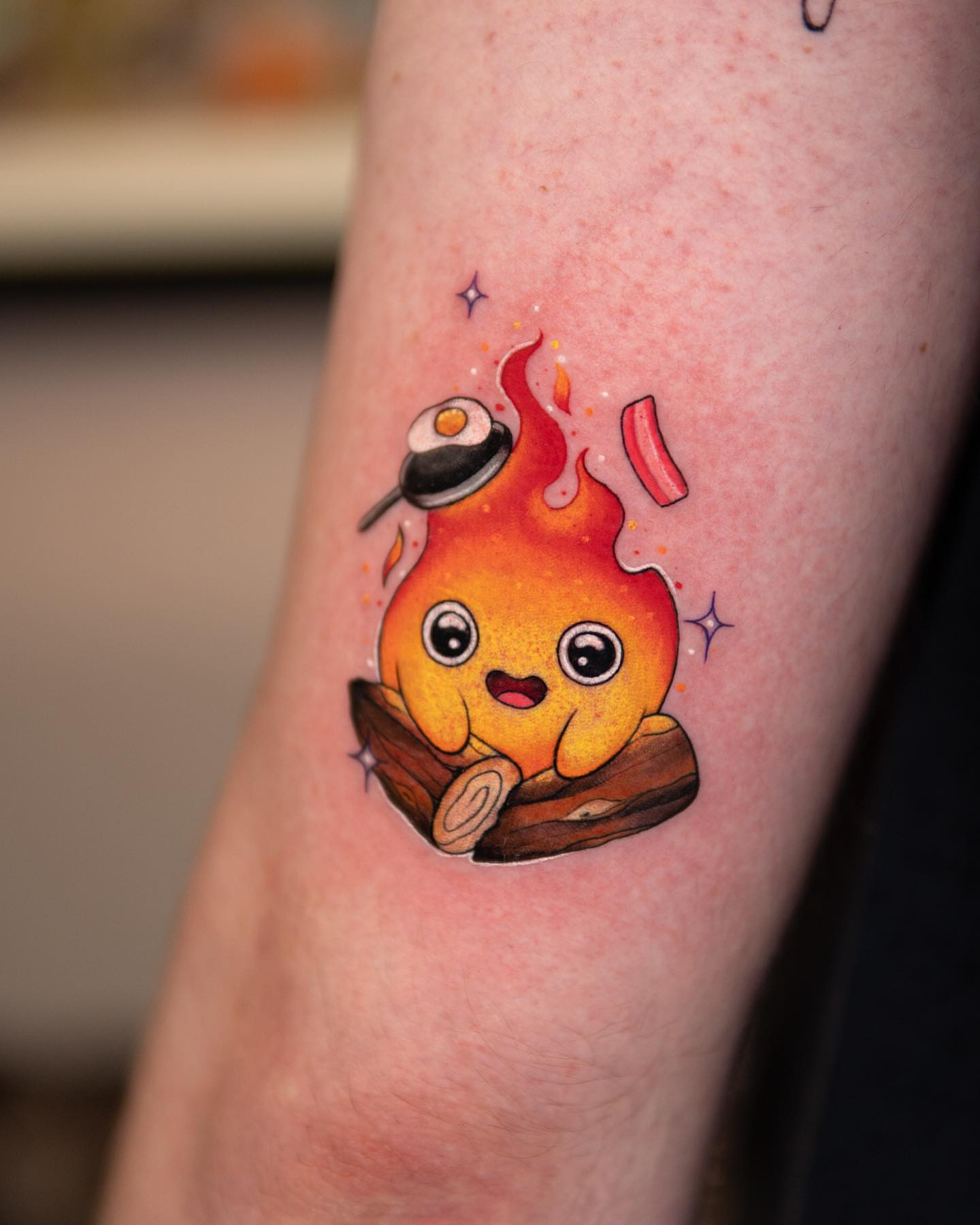 Flaming creature dotwork tattoo on the forearm by Maria Camila yepes, Bogotá, Bogotá, Distrito Capital