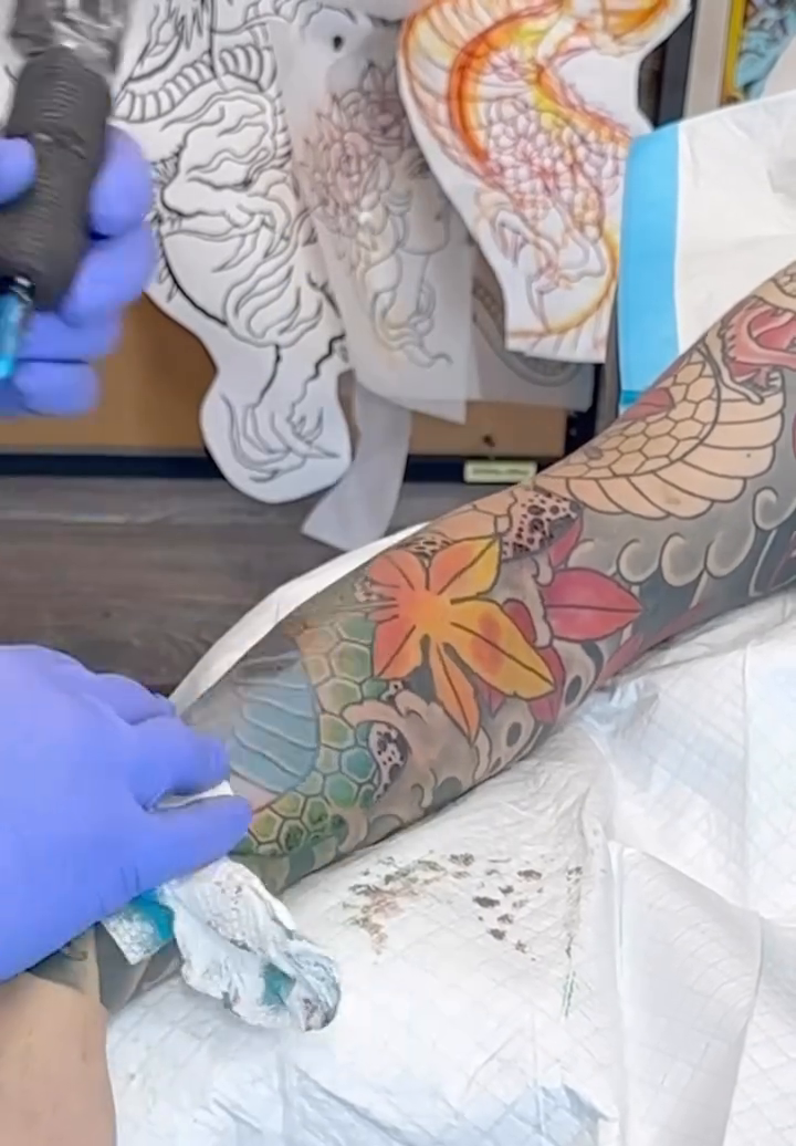 Dragon and koi japanese irezumi tattoo by Marcos Rivera, Laredo, Texas