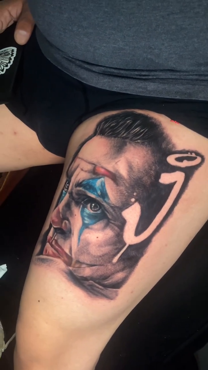 The Joker's face realism tattoo by ππ§π