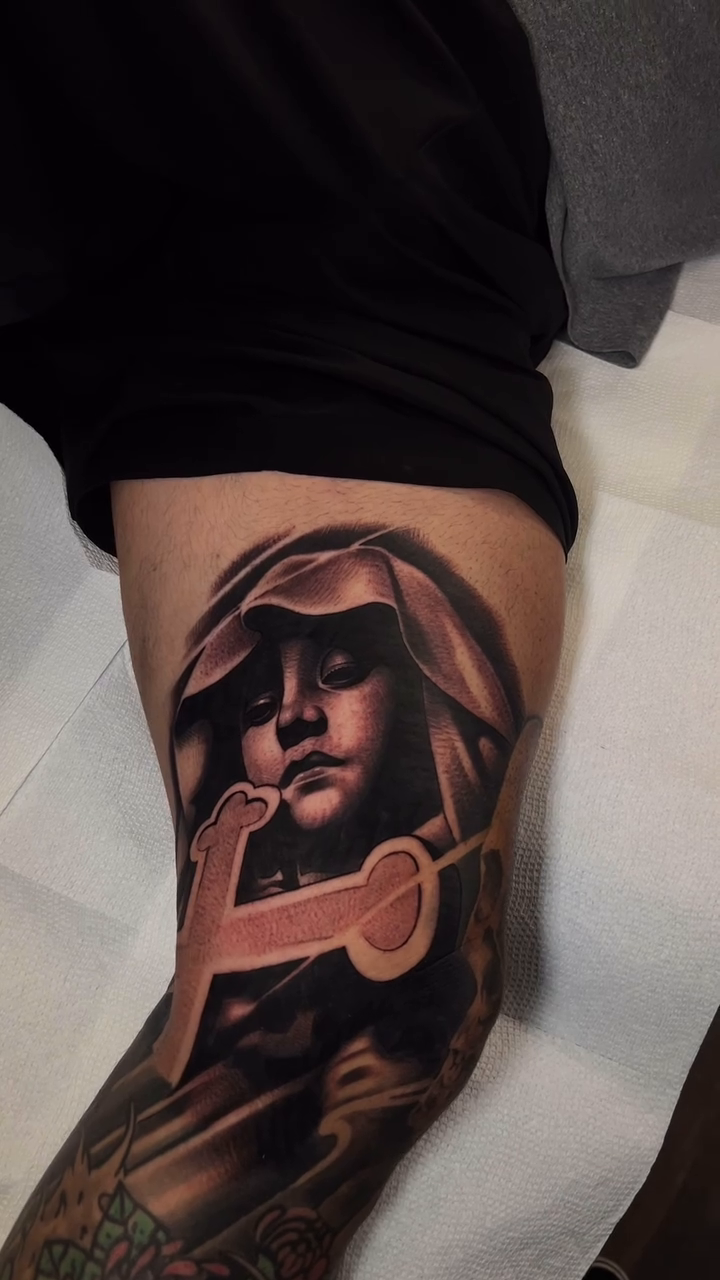 Tattoo by @xaviersalinastats β realism, black_and_grey