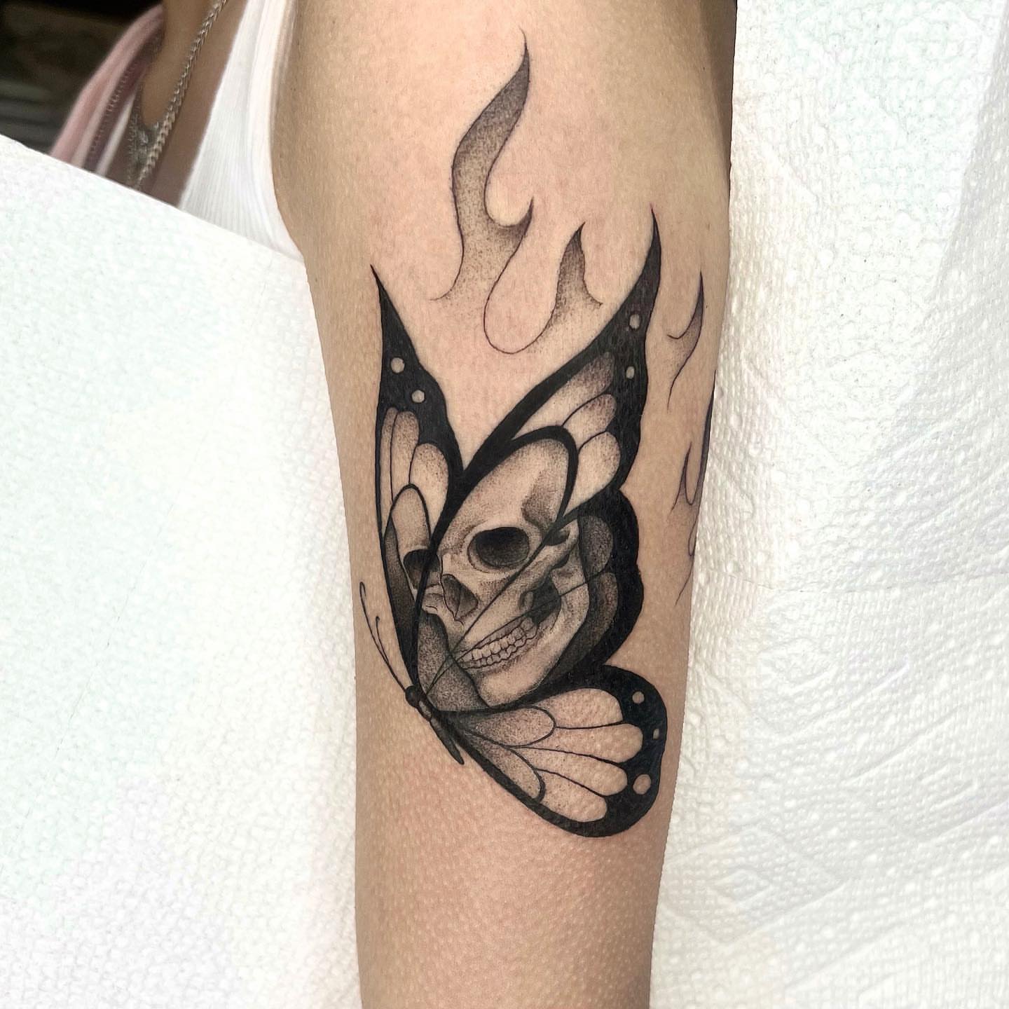 Tattoo by @dannonphantom — dotwork, black_and_grey