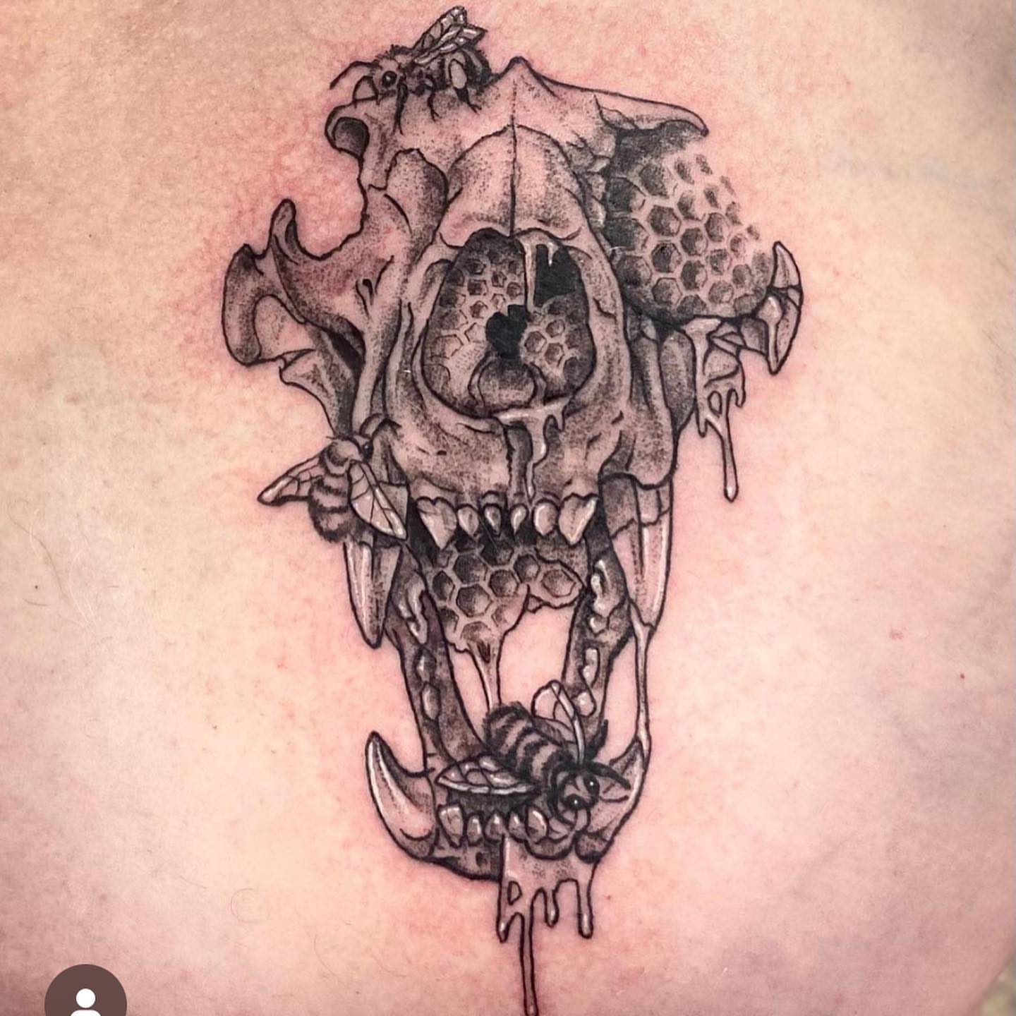 Tattoo by @bollingerart — dotwork, dark_realism