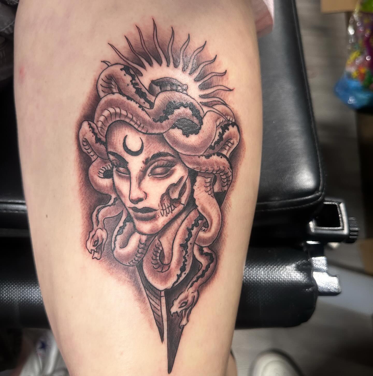 Tattoo by @jerseyinktattoos — black_and_grey, realism