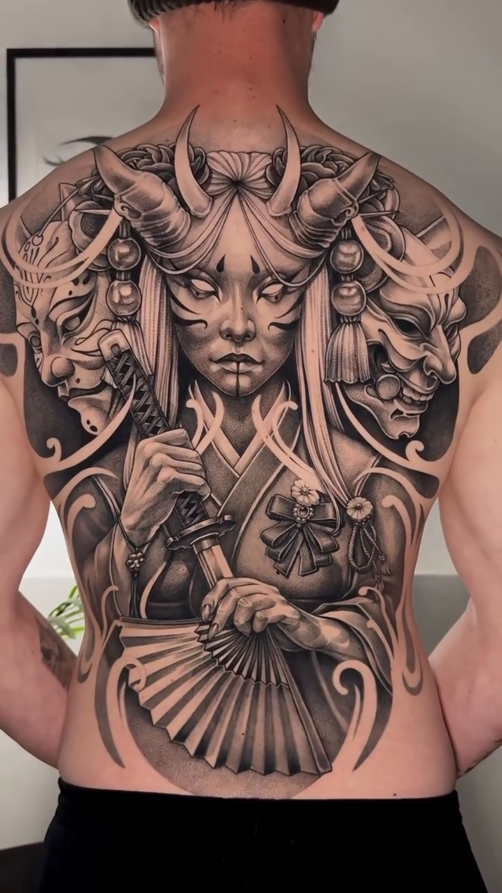 Tattoo by @abcd_tattoo — japanese_irezumi, black_and_grey