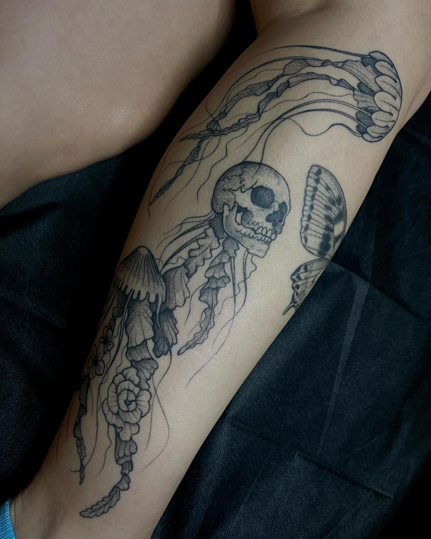 Tattoo by @ambergreytattoos — black_and_grey, dotwork
