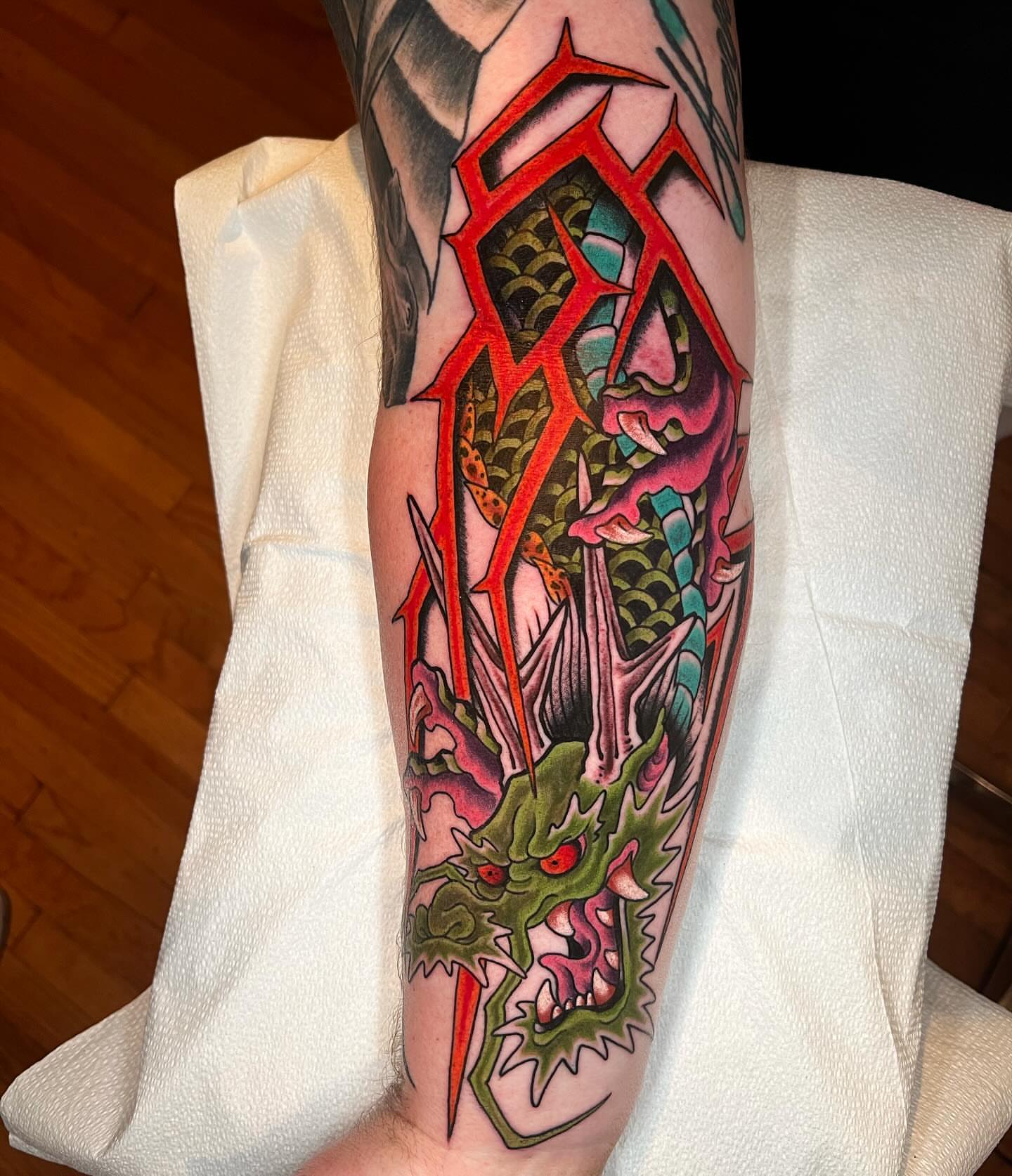 Tattoo by @dustinf_tattoo — american_traditional, geometric