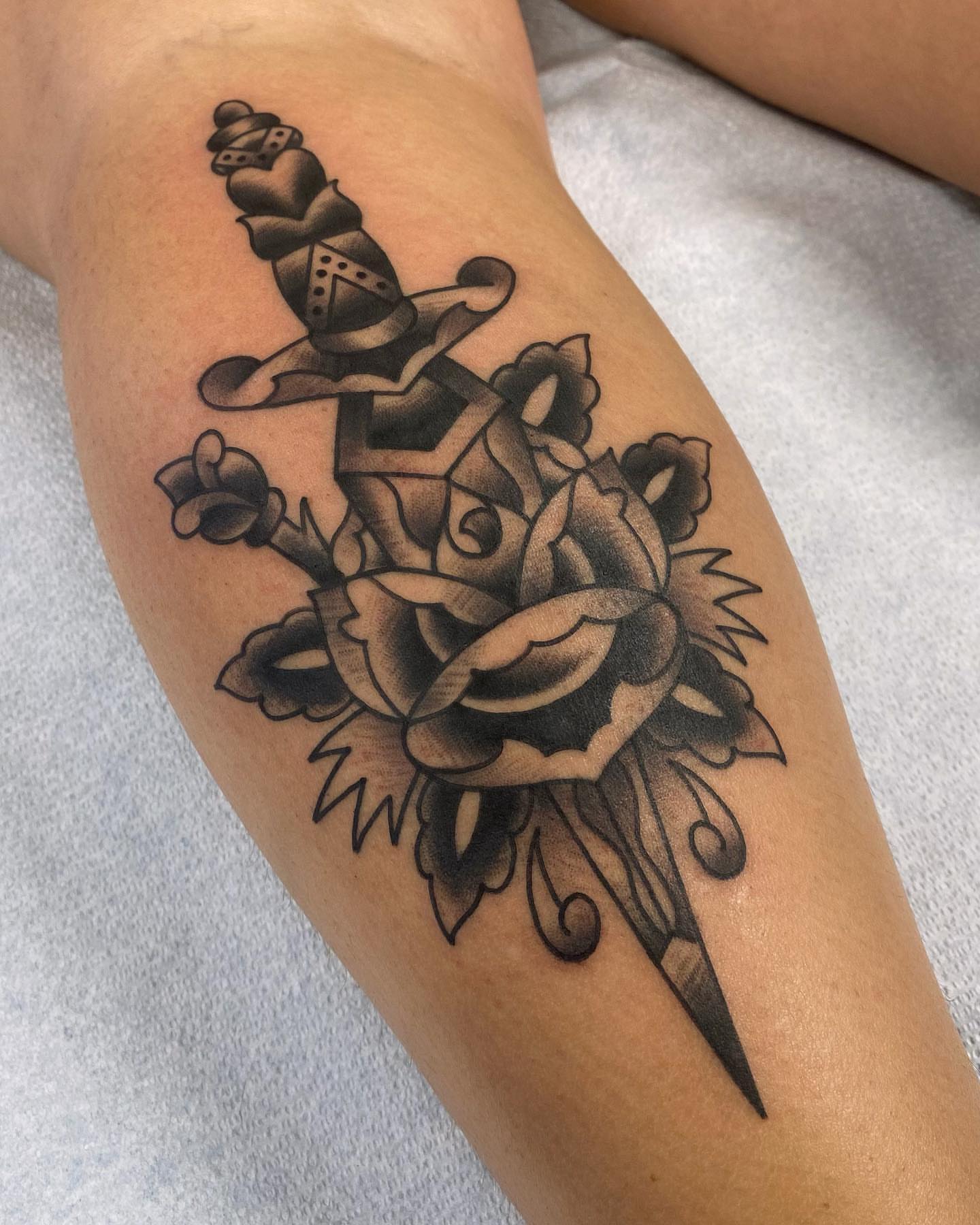 Tattoo by @clarenceworley — black_and_grey