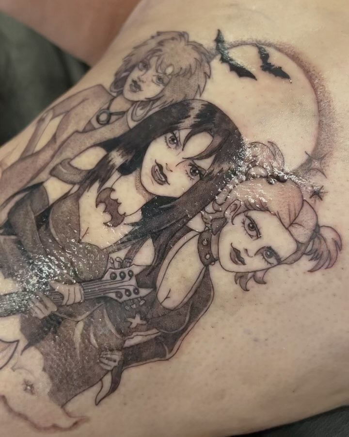 Anime characters anime tattoo on the shoulder by jordyn ๐ญ