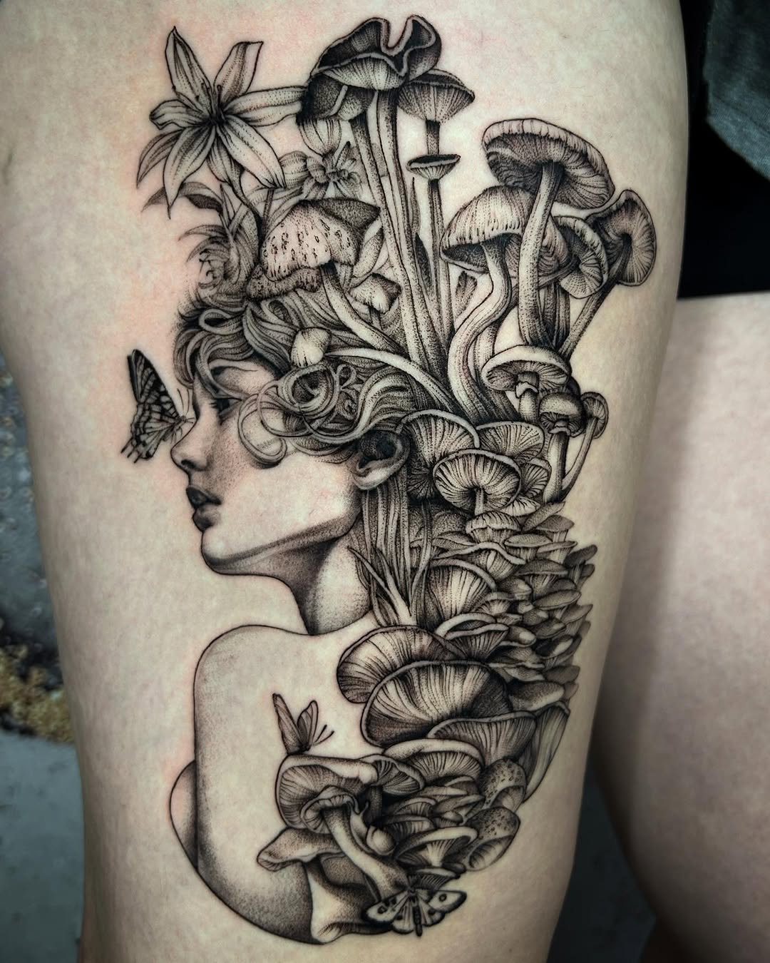 Tattoo by @c.x.dotline — realism, dotwork