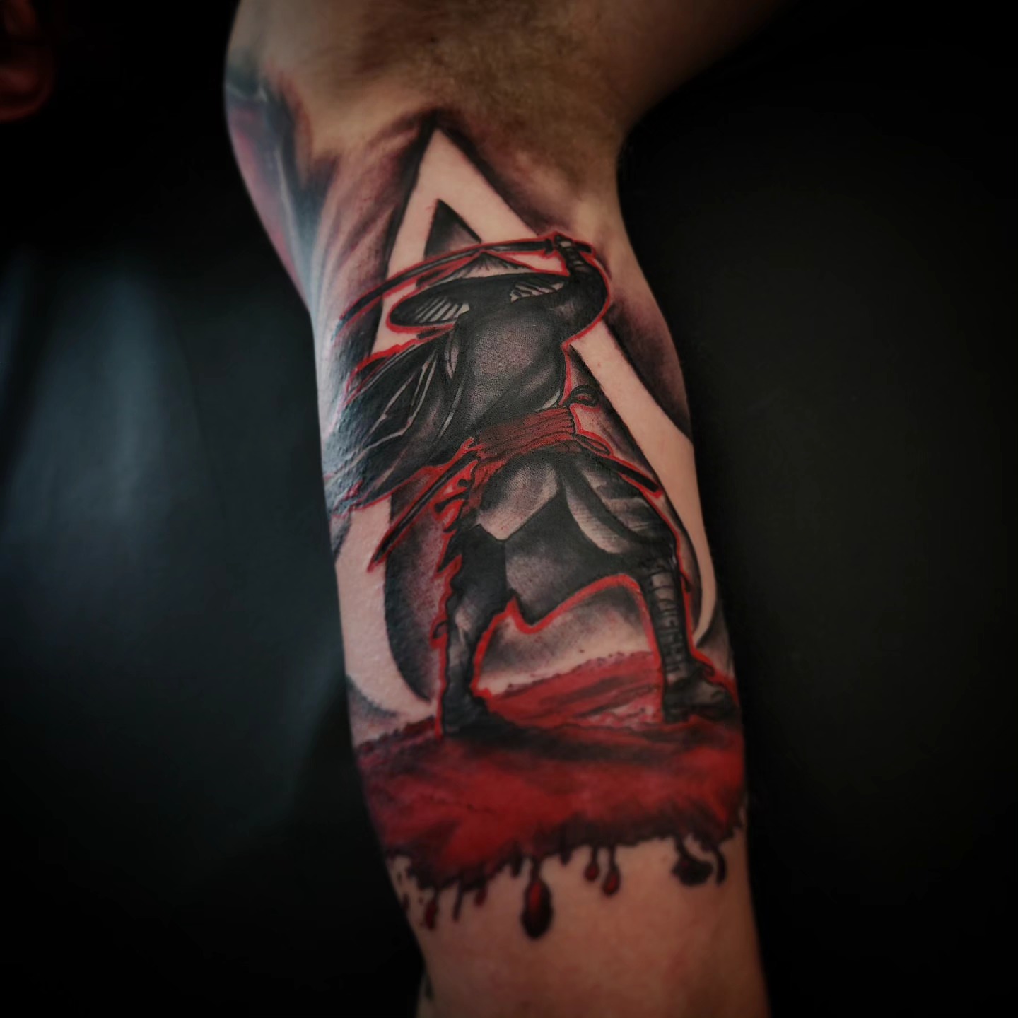 Samurai warrior realism tattoo on the forearm by Drew Siciliano, Glendale, Arizona
