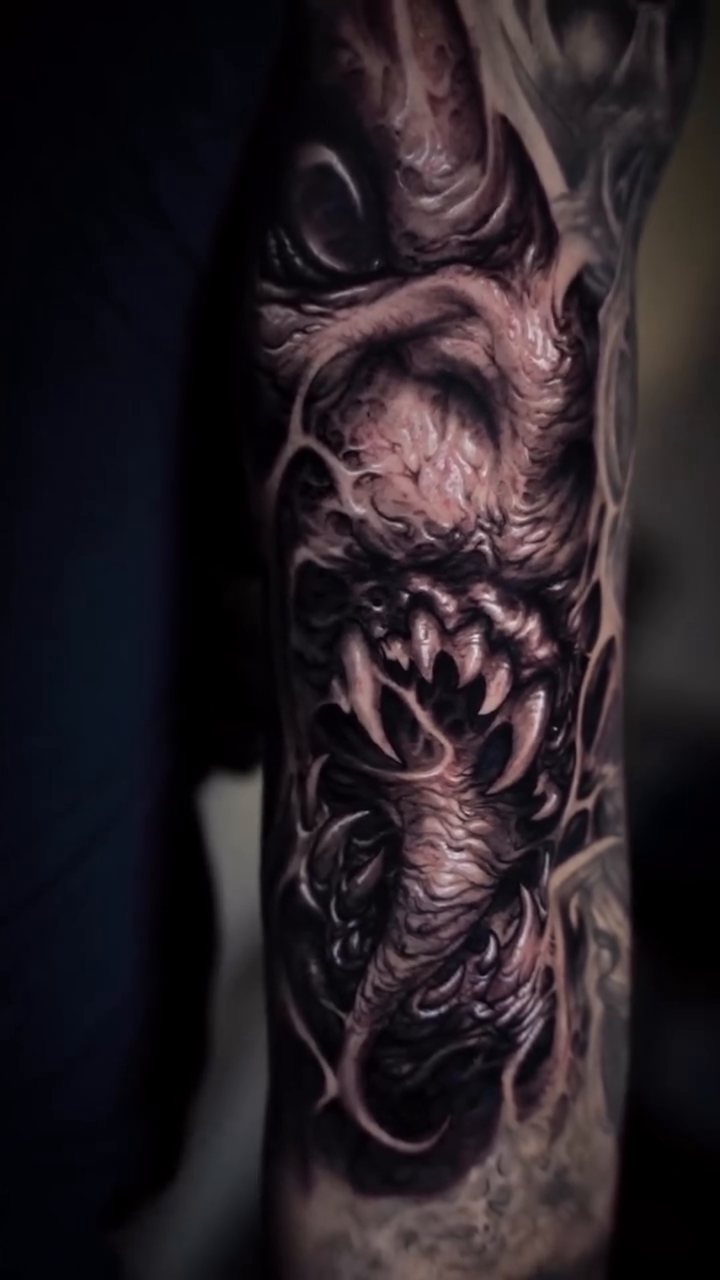 Tattoo by @roman_hide — dark_realism, black_and_grey