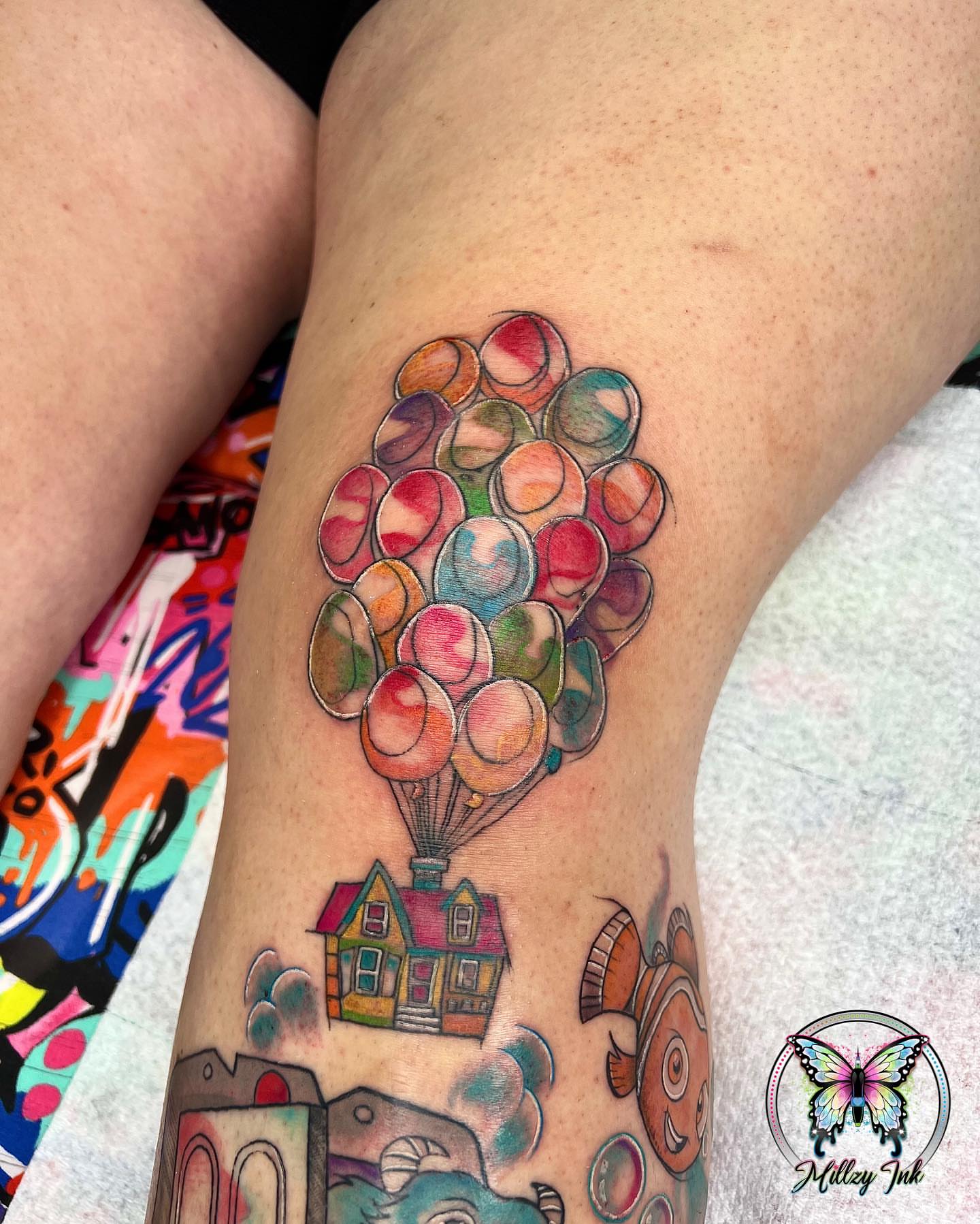 Tattoo by @millzyink — dotwork, watercolor