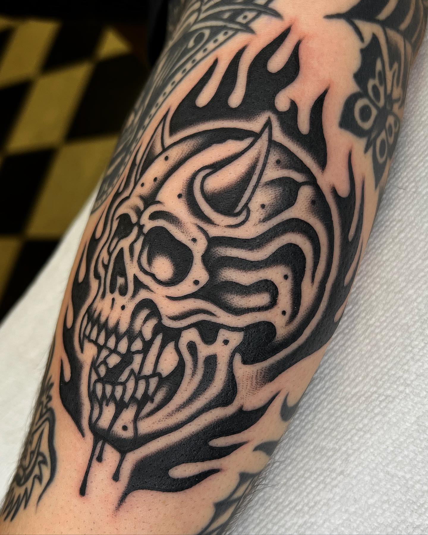 Tattoo by @tatturo_ — black_and_grey, tribal