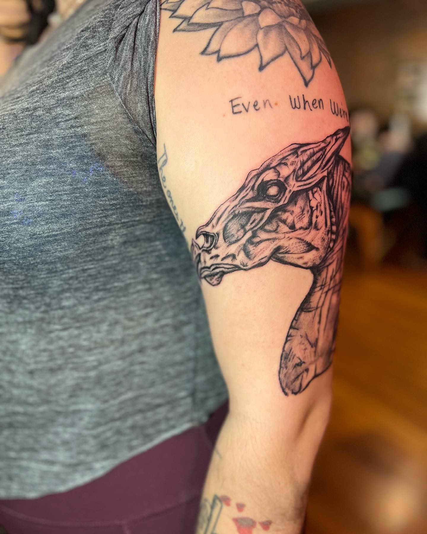 Deer head realism tattoo on the forearm by Asia Rene Tattoos👑