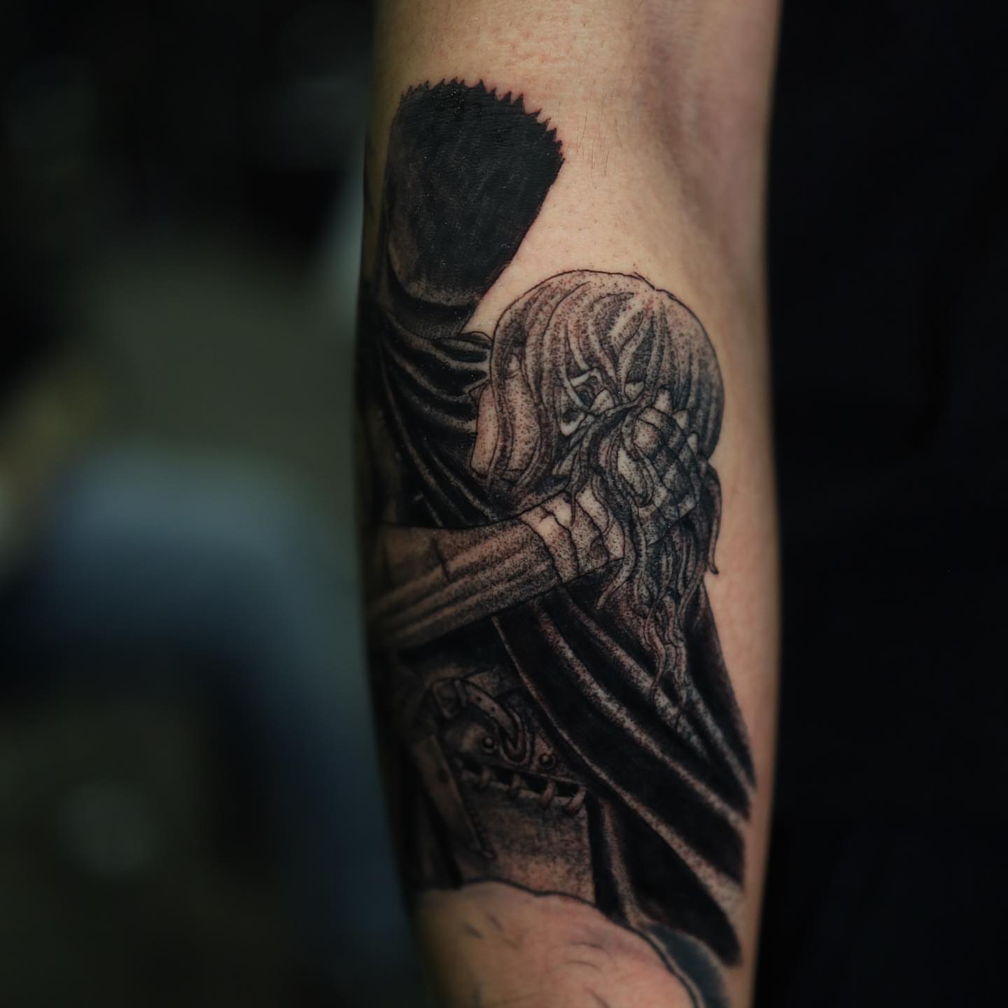 Anime character anime tattoo on the forearm by Dana, Phoenix, Arizona
