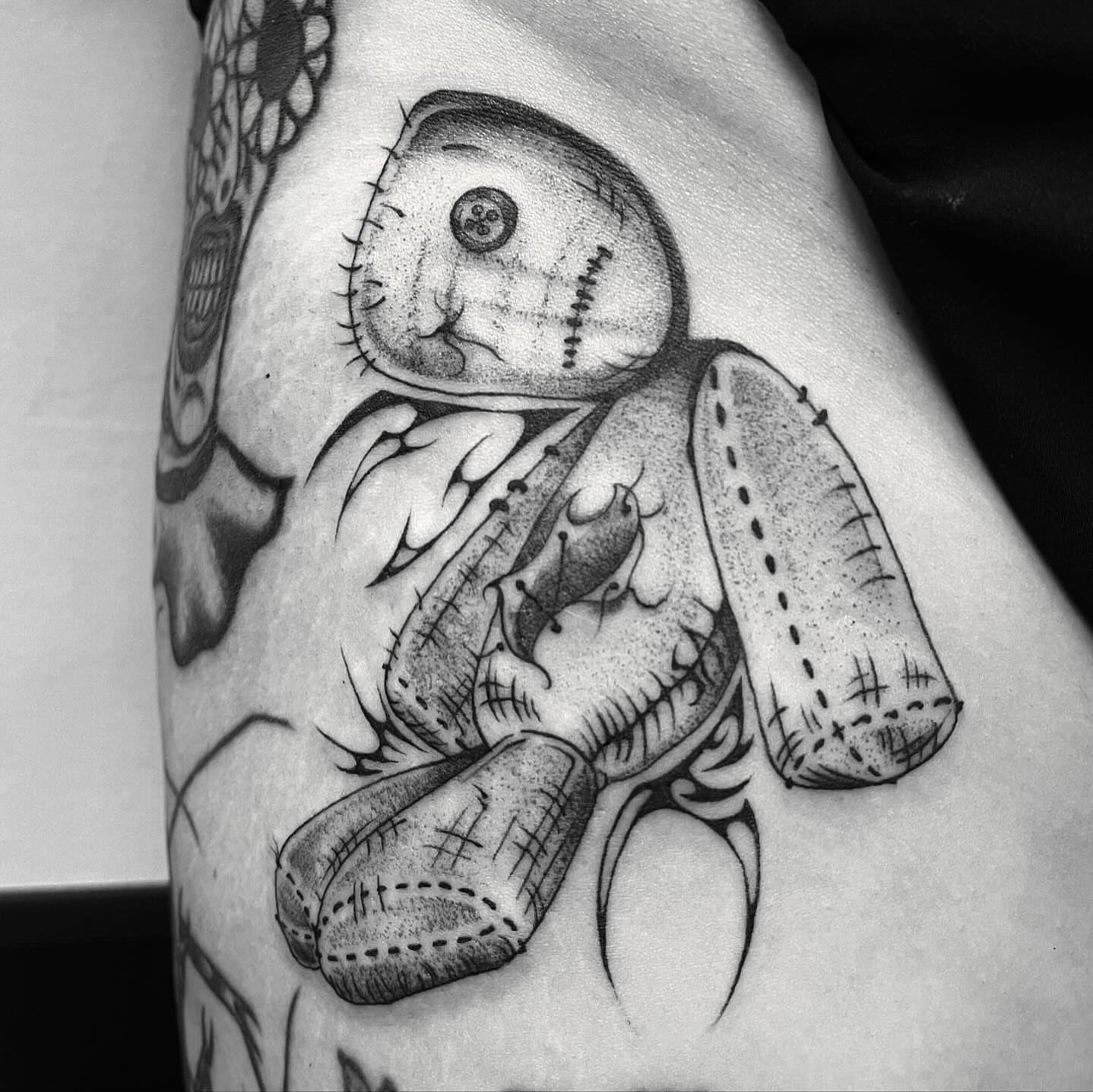 Stuffed toy dotwork tattoo on the forearm by βΏ π’πͺπΆπͺπ·π½π±πͺ ππͺπ βΏ