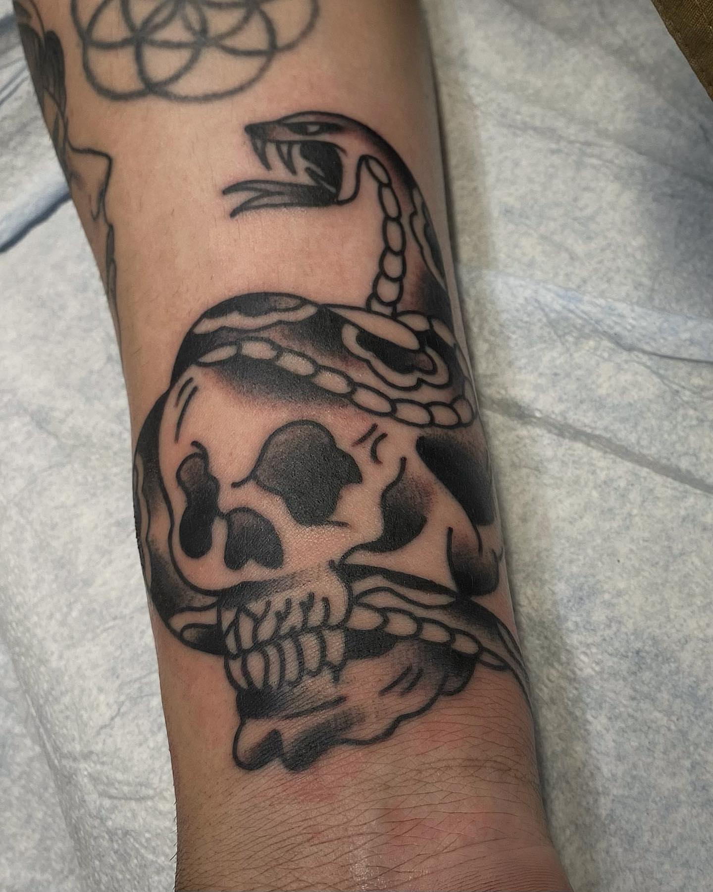 Tattoo by @clarenceworley — black_and_grey
