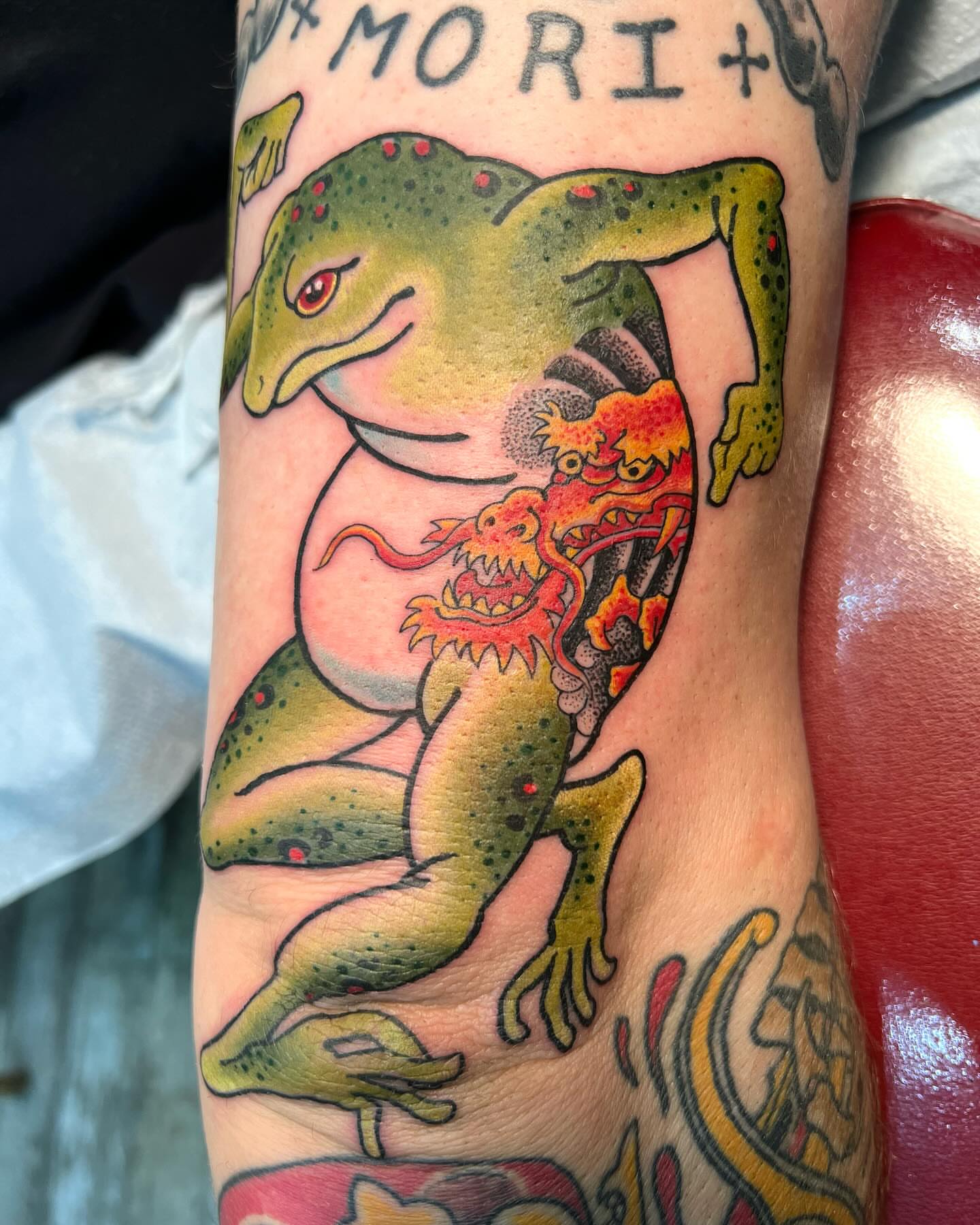 Tattoo by @mikeatidwell — american_traditional, dotwork