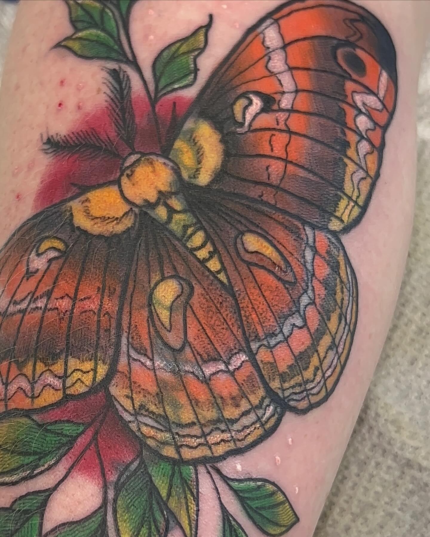 Butterfly realism tattoo on the forearm by Dre Inks