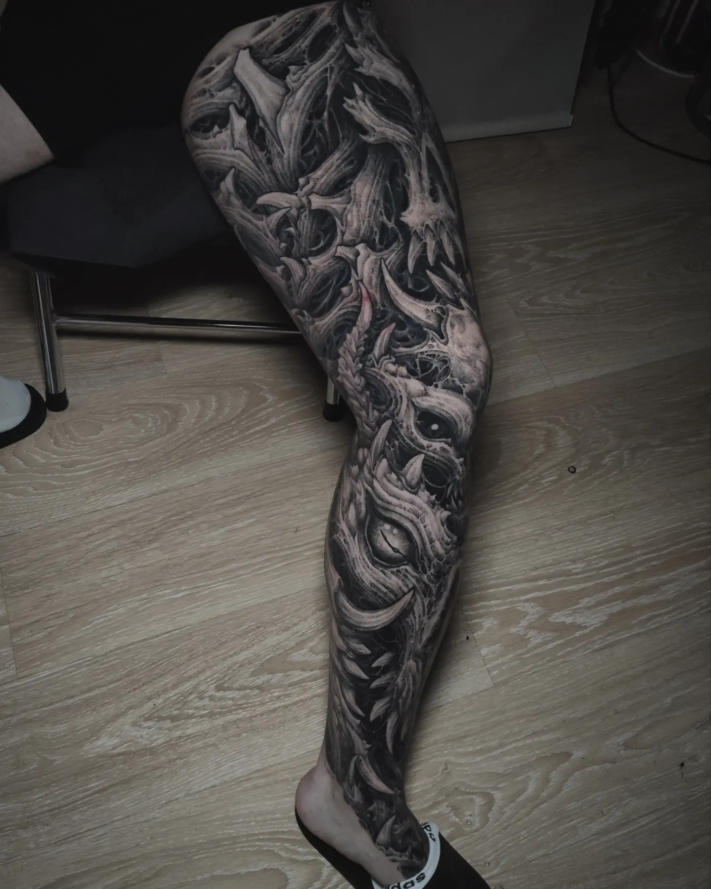 Tattoo by @dimaxmedusa — black_and_grey, dark_realism