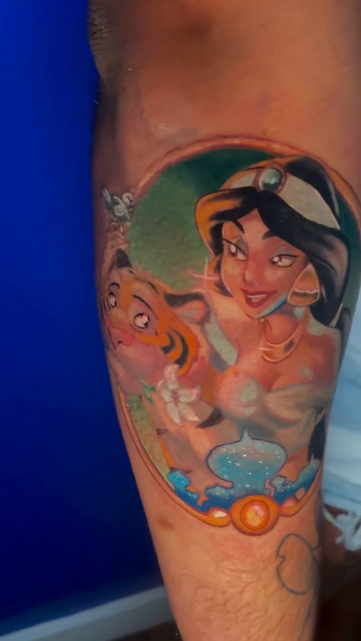 Princess Jasmine and Rajah anime tattoo by ππ§π