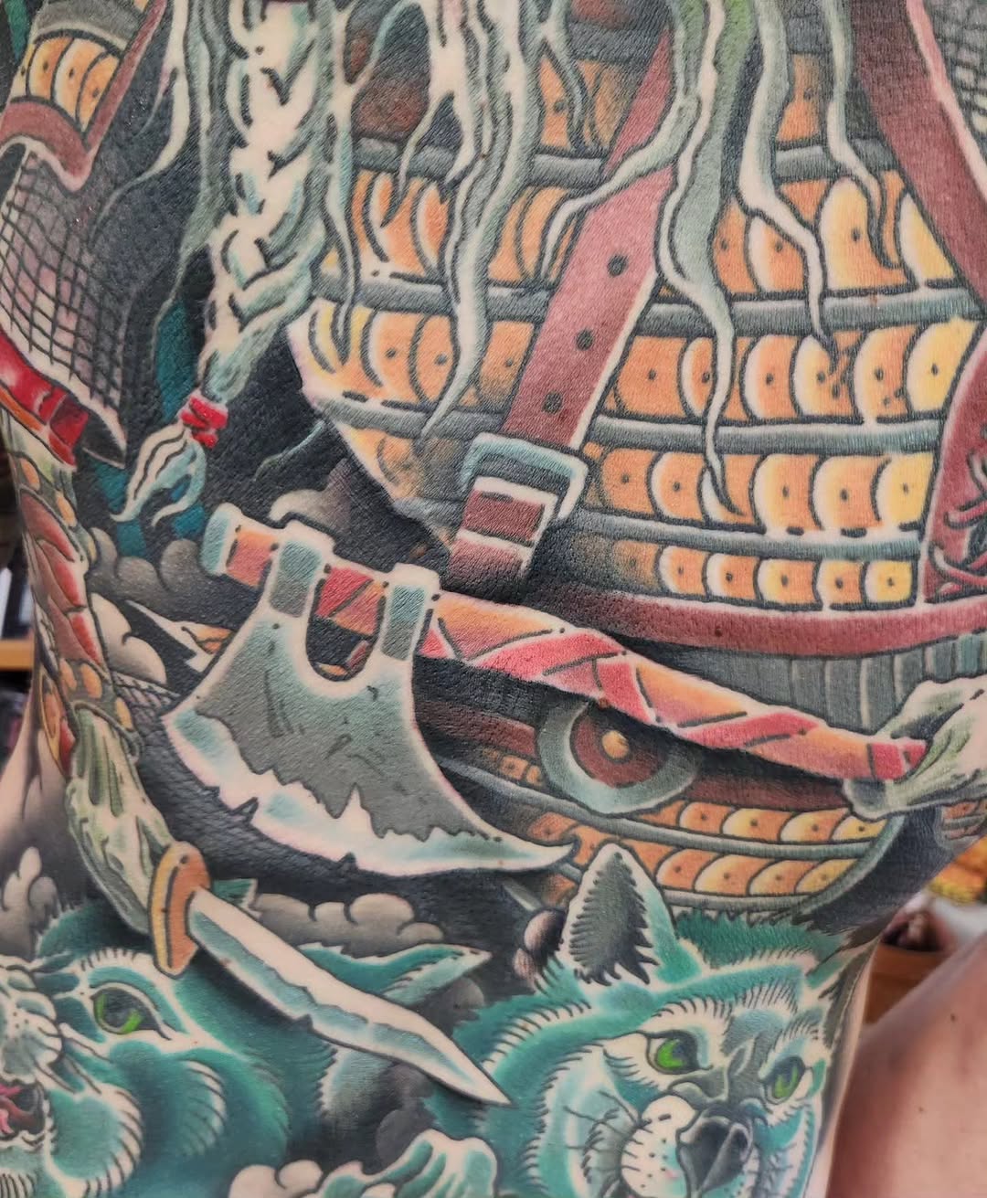 Tattoo by @jeffensminger — japanese_irezumi, black_and_grey