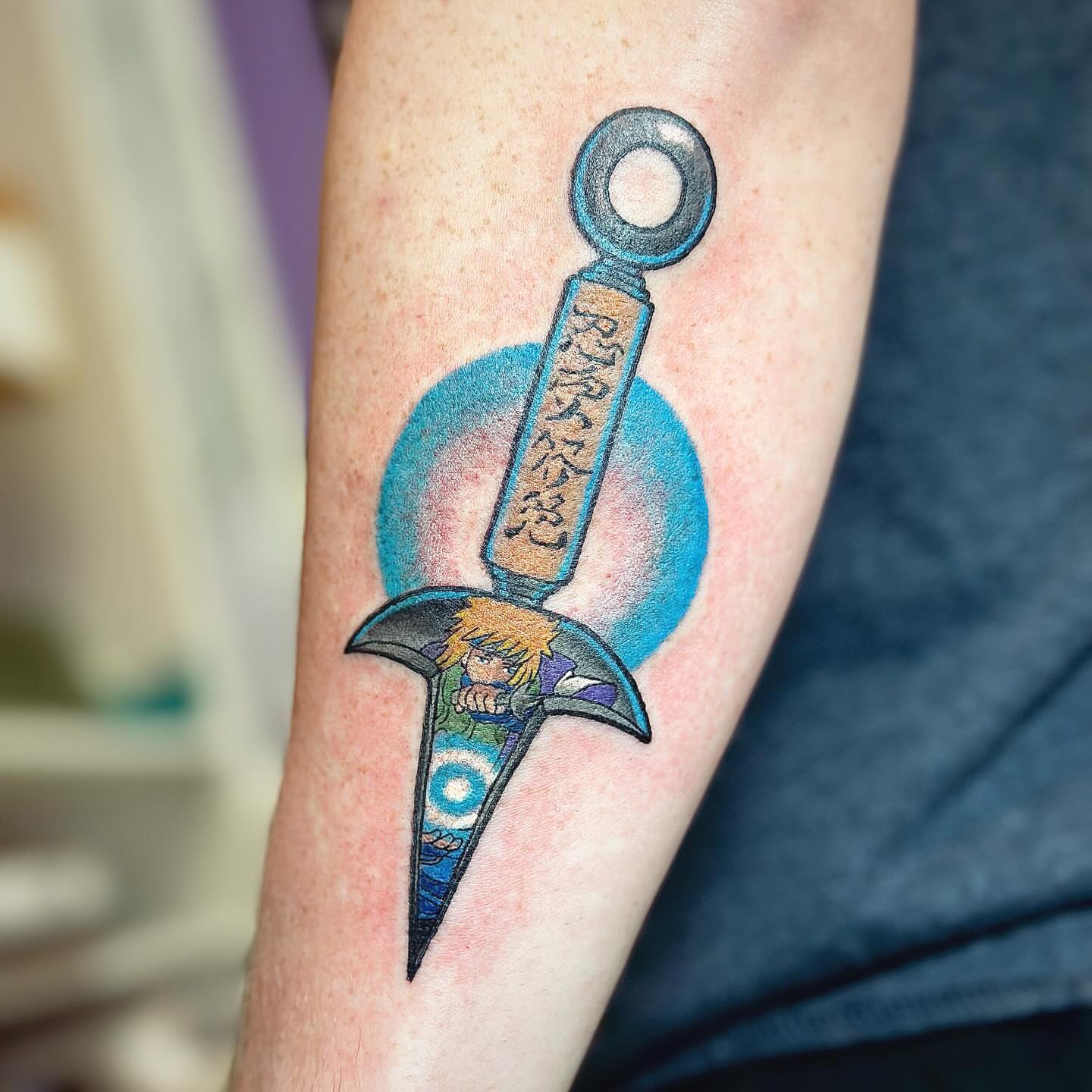 Sword anime tattoo on the forearm by ♥ Brynn Allyn ♥