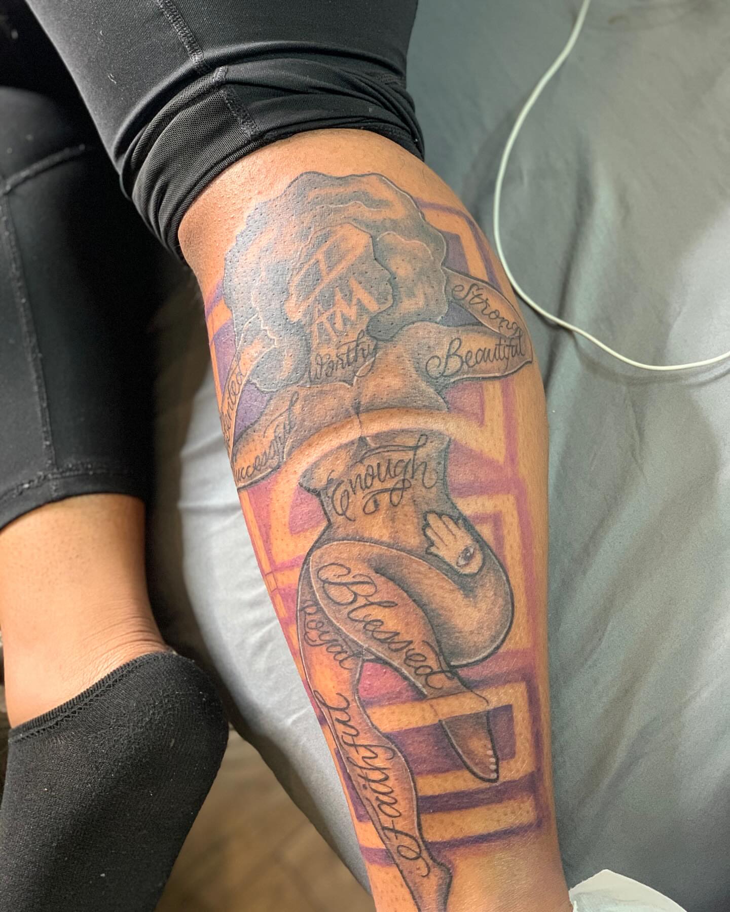 Woman with jar realism tattoo on the forearm by Azaan (Zanye), Birmingham, Alabama