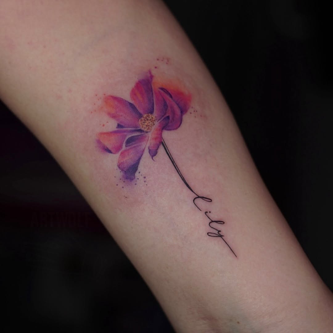 Tattoo by @artwolf β fine_line, watercolor