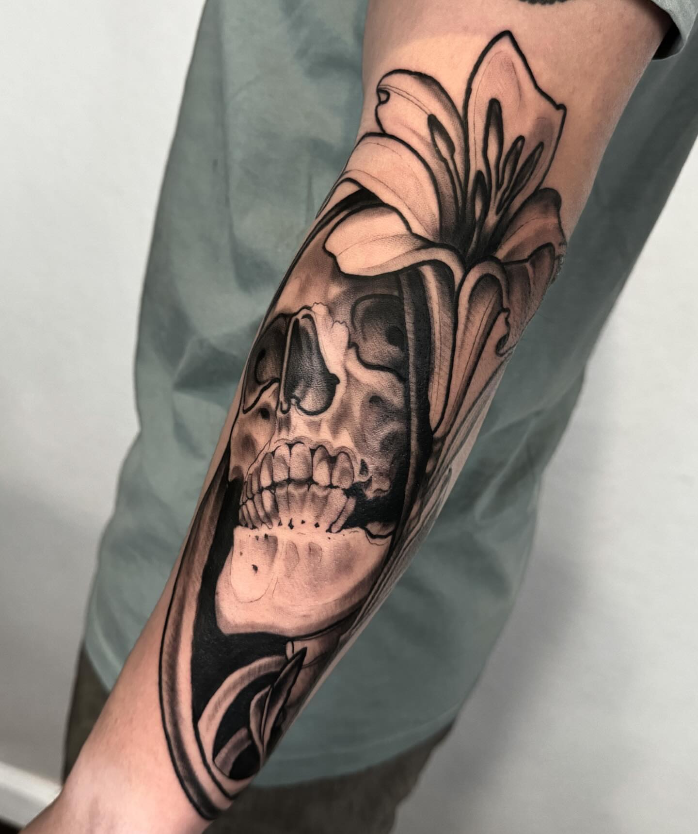 Tattoo by @doublescribbles — black_and_grey, realism
